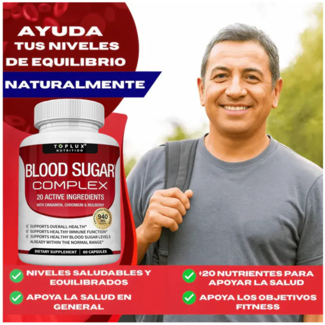 OFERTA EXCLUSIVA 30% OFF - Blood Sugar Complex™: Fórmula Avanzada con Canela, Cromo y Morera