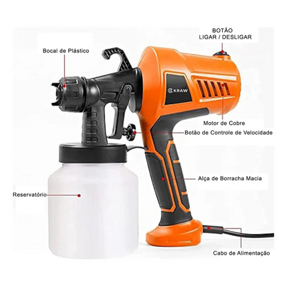 OFERTA DEL DÍA 40%OFF - Pistola De Pintura Eletrica 500w 800ml - 110/220v