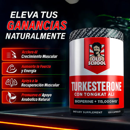 PROMO SOLO HOY 40% OFF - Old School Turkesterone - Gana Masa Magra, Fuerza y Rendimiento sin Efectos Secundarios